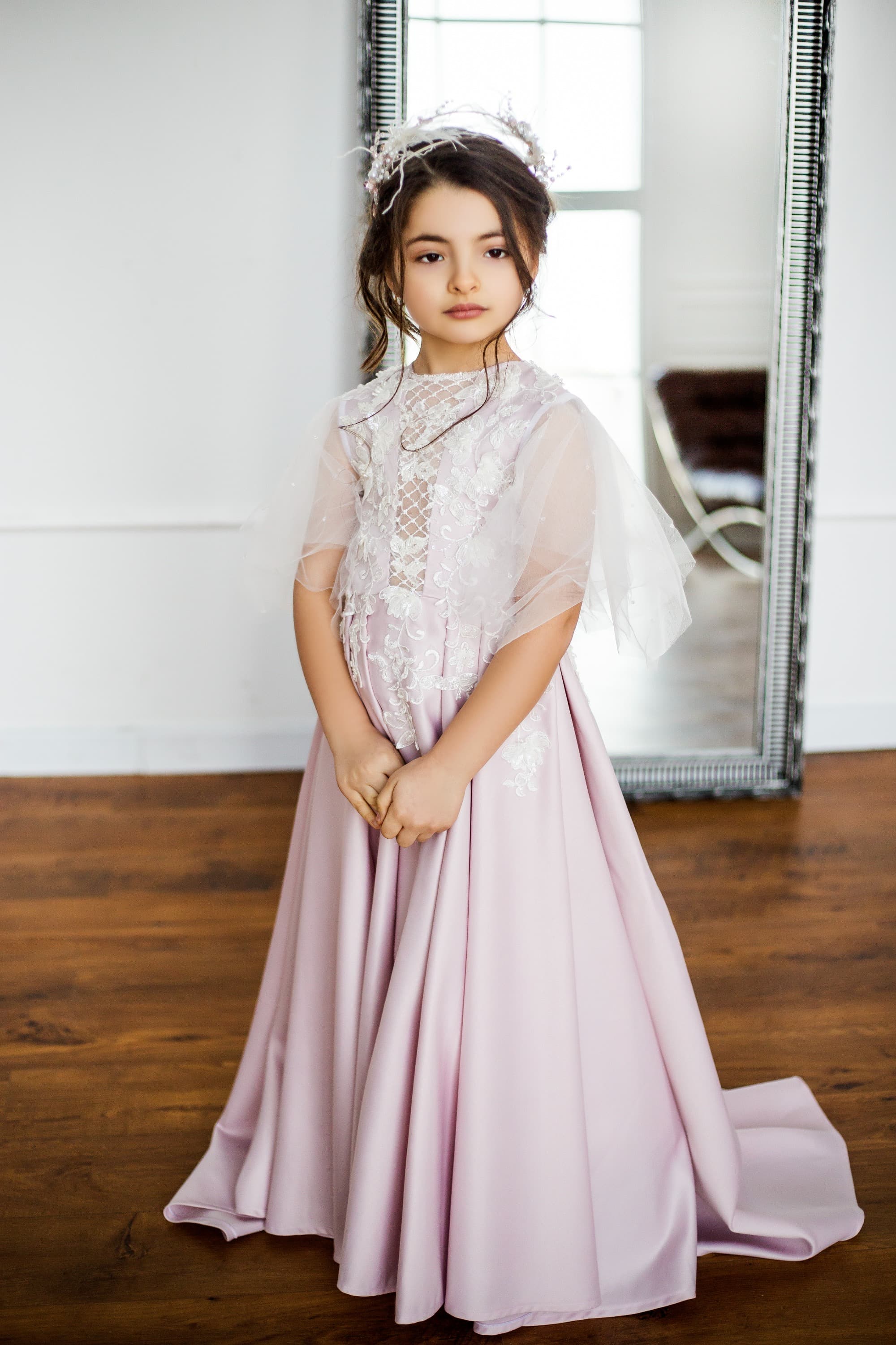 Сукня "Гвенна" колір пудра ОРЕНДА 7-8 років