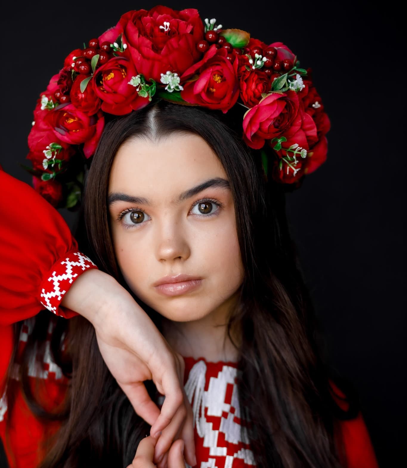 Обруч "Квіткова магія" червоний