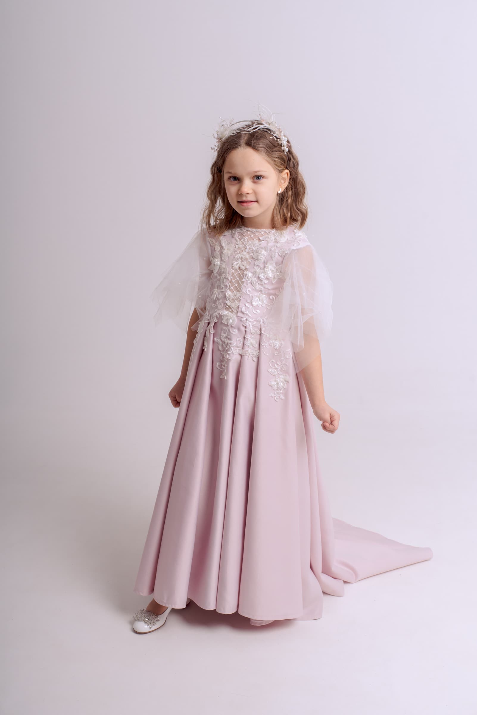 Сукня "Гвенна" колір пудра ОРЕНДА 7-8 років