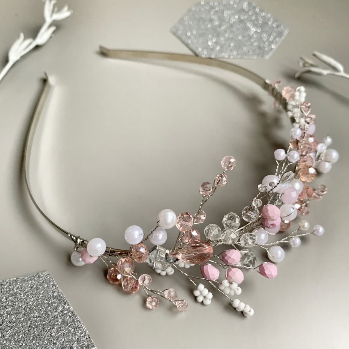 Обруч "Гілочка" пудра