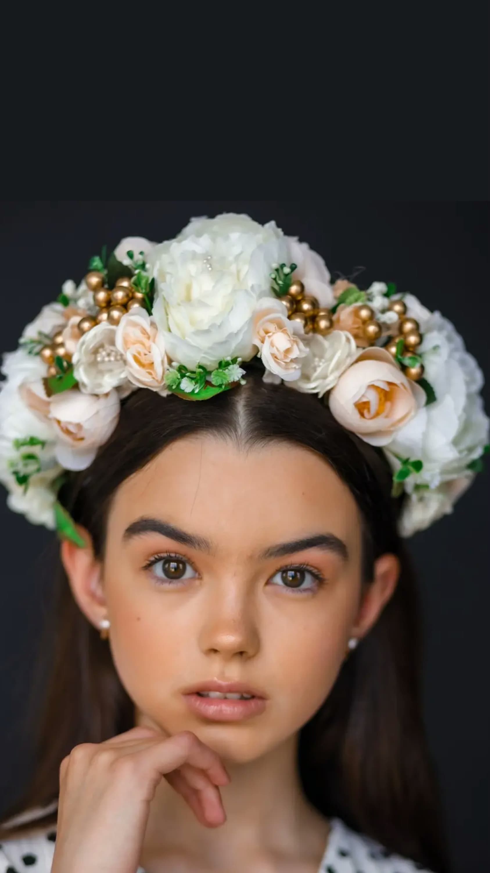 Обруч "Квіткова магія" молочний