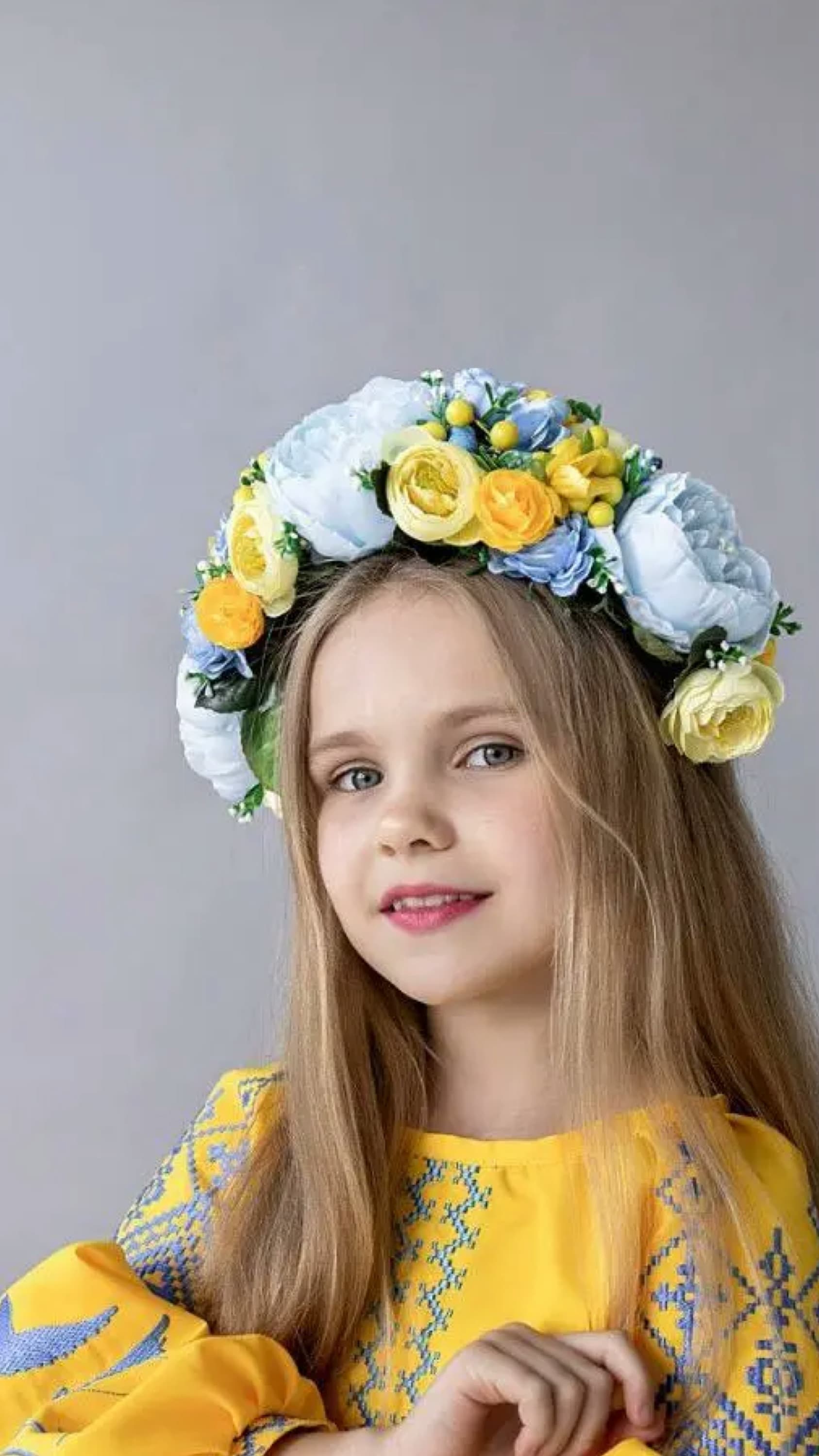 Обруч "Квіткова магія" жовто-блакитний