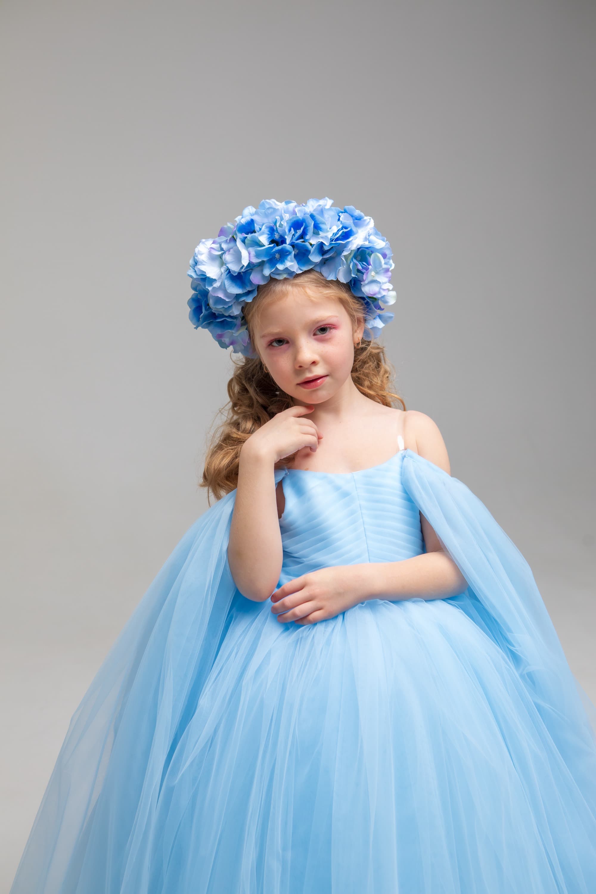 Обруч "Квітковий Едем" колір блакитний