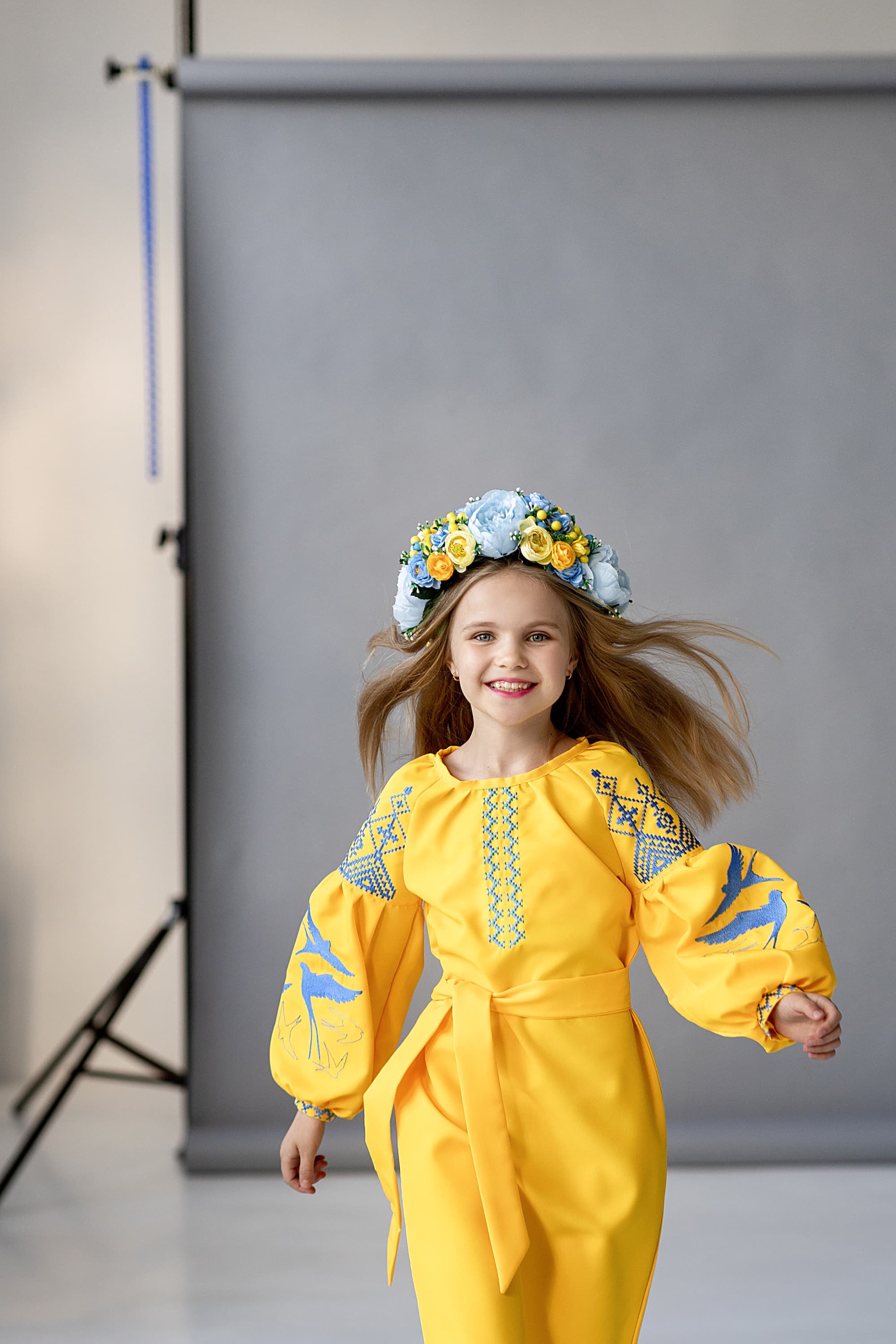 Вишита сукня "Ластівка" жовта