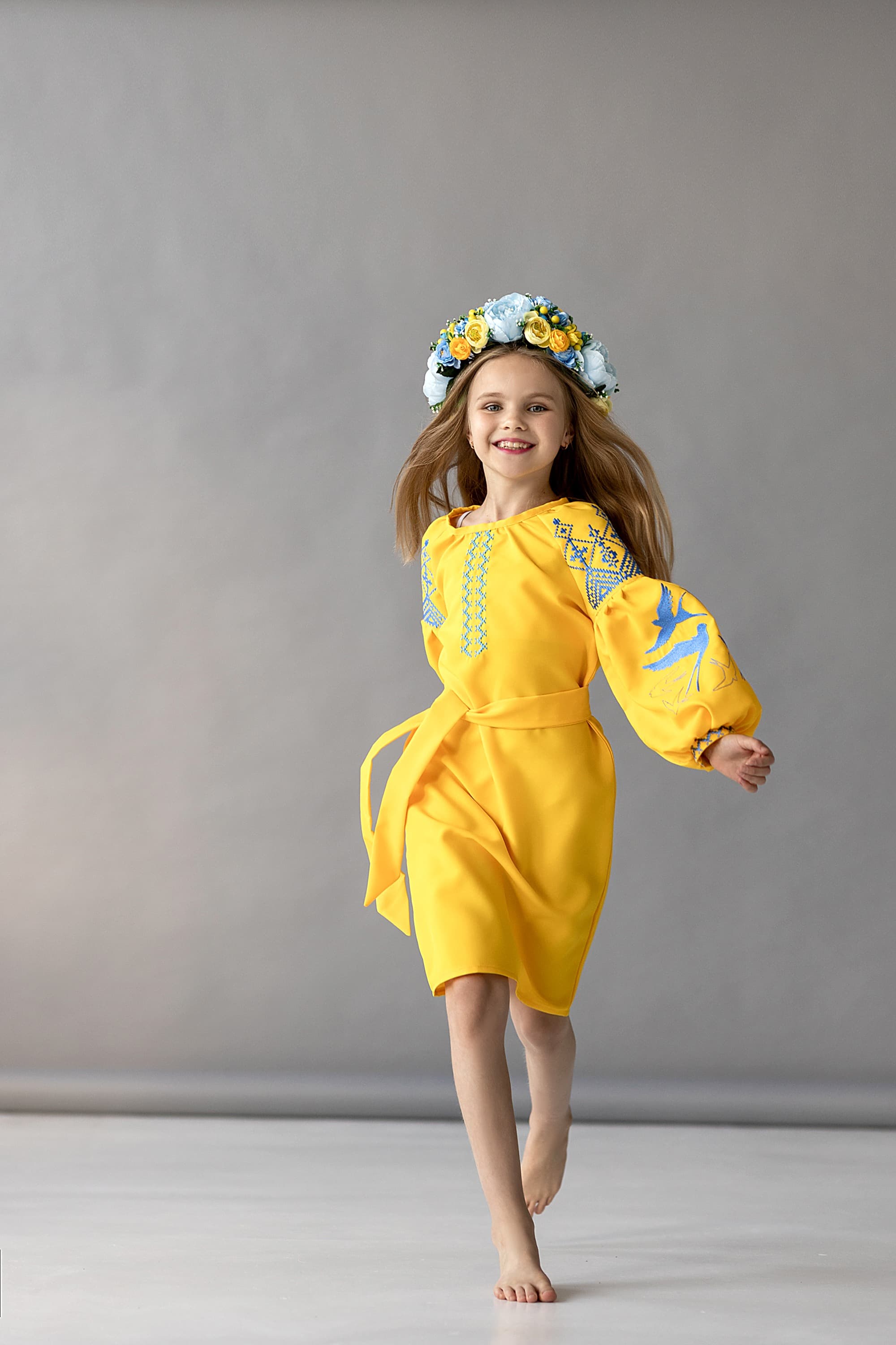 Вишита сукня "Ластівка" жовта