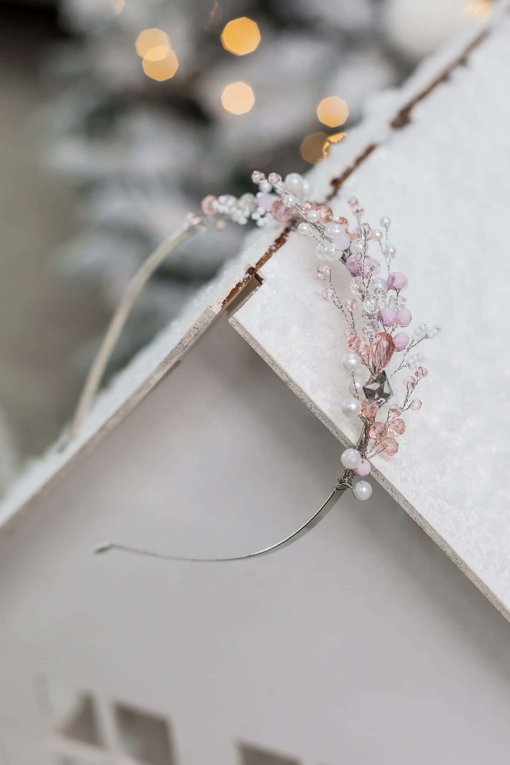 Обруч "Гілочка" пудра